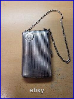 Vintage Ornate Sterling Silver Combination Cigarette Case/Compact