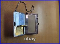 Vintage Ornate Sterling Silver Combination Cigarette Case/Compact