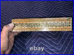 Vintage Persian Cigarette Box Inlayed With Hand Painted Top