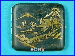 Vintage Post WW2 Japanese Japan Mixed Metal Cigarette Case Holder Wallet