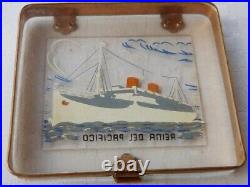 Vintage Rare Transparent Cigarettes Case Pacific Queen Ship England Navigation