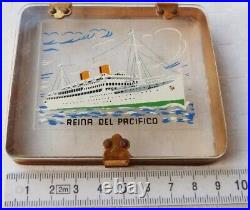 Vintage Rare Transparent Cigarettes Case Pacific Queen Ship England Navigation