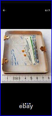 Vintage Rare Transparent Cigarettes Case Pacific Queen Ship England Navigation