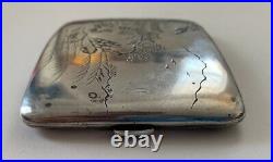 Vintage Silver Japanese Cigarette Case Engraved 110 Grams