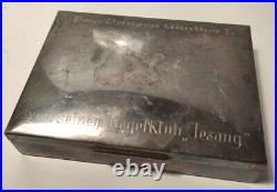 Vintage Sterling Silver 835 Cigarette Box Case Germany Etached Marked Wood 20th