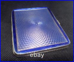 Vintage Sterling Silver Enamel Cigarette Case h/m 1926 Henry Clifford Davies