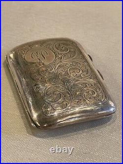 Vintage Tooled Silver Cigarette Case with Hallmarks