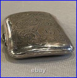 Vintage Tooled Silver Cigarette Case with Hallmarks