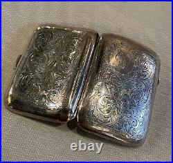 Vintage Tooled Silver Cigarette Case with Hallmarks