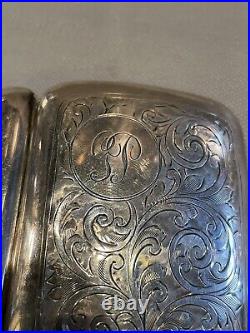 Vintage Tooled Silver Cigarette Case with Hallmarks