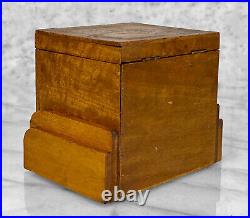 Vintage Traditional Wood Inlaid Smokers Advertising Cigarette Dispenser Box