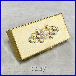 Vintage Trickettes by Wiesner of Miami Gold Tone Lighter & Cigarette Compact Box