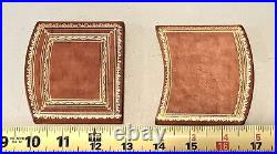 Vintage Unused Leather Covered Gold Tone Fancy Cigarette Card Holder Case