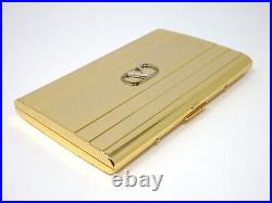 Vintage VALENTINO GARAVANI Logo Metal Cigarette Holder Case Gold WithBox Auth Rare