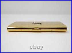 Vintage VALENTINO GARAVANI Logo Metal Cigarette Holder Case Gold WithBox Auth Rare