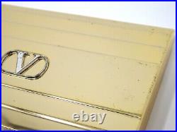 Vintage VALENTINO GARAVANI Logo Metal Cigarette Holder Case Gold WithBox Auth Rare