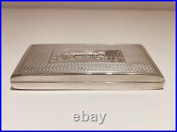 Vintage Ww2 Era Solid Silver(155 Gr) Beautiful Hand Carved Cigarette Box Case