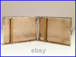 Vintage Ww2 Era Solid Silver(155 Gr) Beautiful Hand Carved Cigarette Box Case