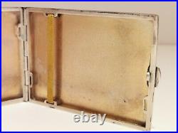 Vintage Ww2 Era Solid Silver(155 Gr) Beautiful Hand Carved Cigarette Box Case