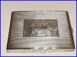 Vintage Ww2 Era Solid Silver(155 Gr) Beautiful Hand Carved Cigarette Box Case