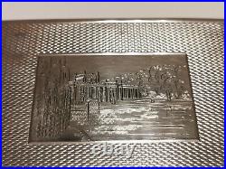 Vintage Ww2 Era Solid Silver(155 Gr) Beautiful Hand Carved Cigarette Box Case