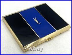 Vintage YVES SAINT LAURENT YSL Logo Cigarette Holder Case Gold/Black/Blue