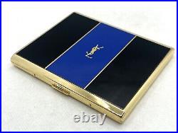 Vintage YVES SAINT LAURENT YSL Logo Cigarette Holder Case Gold/Black/Blue