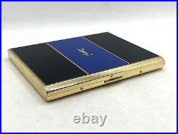 Vintage YVES SAINT LAURENT YSL Logo Cigarette Holder Case Gold/Black/Blue