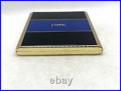 Vintage YVES SAINT LAURENT YSL Logo Cigarette Holder Case Gold/Black/Blue