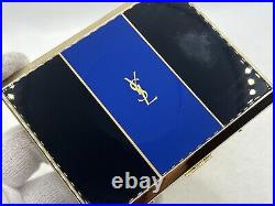 Vintage YVES SAINT LAURENT YSL Logo Cigarette Holder Case Gold/Black/Blue