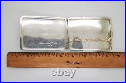 Vintage Yokohama Japan Silver Carved Flowers Cigarette Case / Holder Engraved