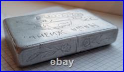 Vintage aluminum handmade cigarette case, WWII period