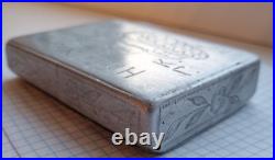 Vintage aluminum handmade cigarette case, WWII period