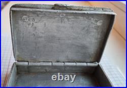 Vintage aluminum handmade cigarette case, WWII period