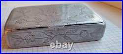 Vintage aluminum handmade cigarette case, WWII period