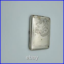 Vintage flapper girl cigarette business card case plated holder vintage fashion