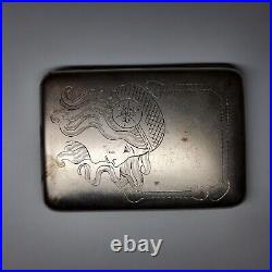 Vintage flapper girl cigarette business card case plated holder vintage fashion