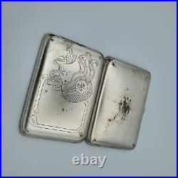 Vintage flapper girl cigarette business card case plated holder vintage fashion