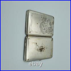 Vintage flapper girl cigarette business card case plated holder vintage fashion