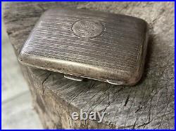 Vintage ladies cigarette case silver England London 83gr