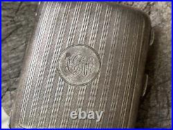 Vintage ladies cigarette case silver England London 83gr