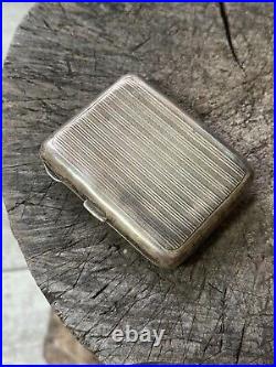 Vintage ladies cigarette case silver England London 83gr