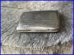 Vintage ladies cigarette case silver England London 83gr