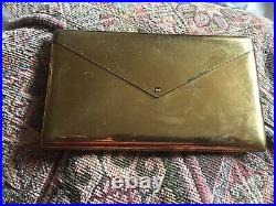 Vintage letterhead cigarette case brass Circa 1939 Worlds Fair Stamped