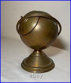 Vintage mid century modern brass globe stand cigarette dispenser holder ashtray