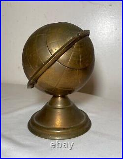 Vintage mid century modern brass globe stand cigarette dispenser holder ashtray