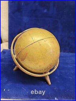 Vintage mid century modern brass globe stand cigarette dispenser holder ashtray