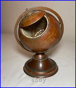 Vintage mid century modern brass globe stand cigarette dispenser holder ashtray