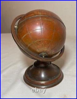 Vintage mid century modern brass globe stand cigarette dispenser holder ashtray