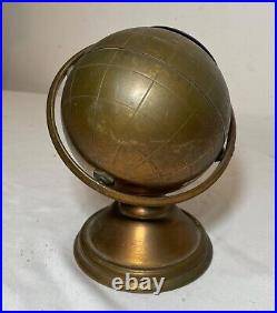 Vintage mid century modern brass globe stand cigarette dispenser holder ashtray